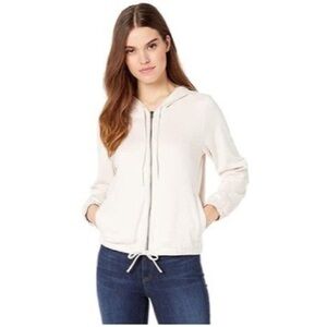 New! Chaser Faux Suede Zipper Bomber Hoodie Sz Small Y2K Soft Blush